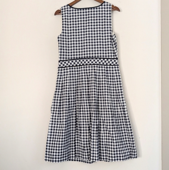 NWT Talbots Gingham Black And‎ White Fit And Flare Pockets Preppy - Picture 11 of 11